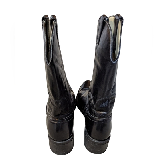 Vintage Neoprene Vulcan Soles Western Leather Cowboy Black  Boots Sz 8.5D main image 6